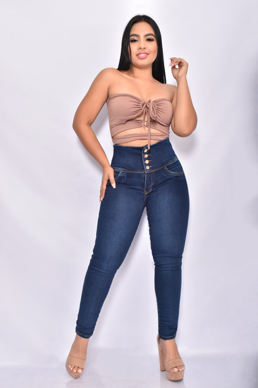 JEANS FAJA INTERNA SKINNY SIN BOLSILLOS