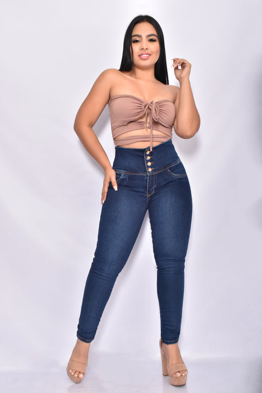 JEANS FAJA INTERNA SKINNY SIN BOLSILLOS