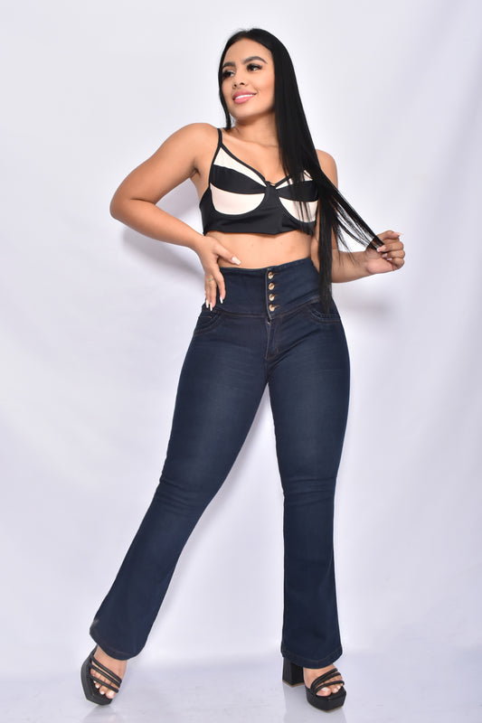 JEANS FAJA INTERNA BOOTCUT SIN BOLSILLOS DAMA