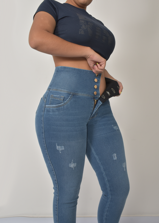JEANS FAJA INTERNA SKINNY BOLSILLOS DAMA