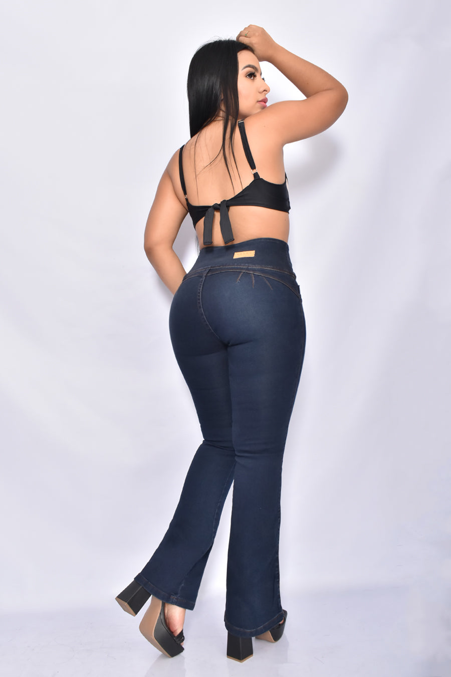 JEANS FAJA INTERNA BOOTCUT SIN BOLSILLOS DAMA