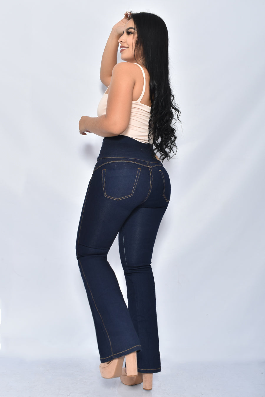 JEANS FAJA INTERNA BOOTCUT BOLSILLOS
