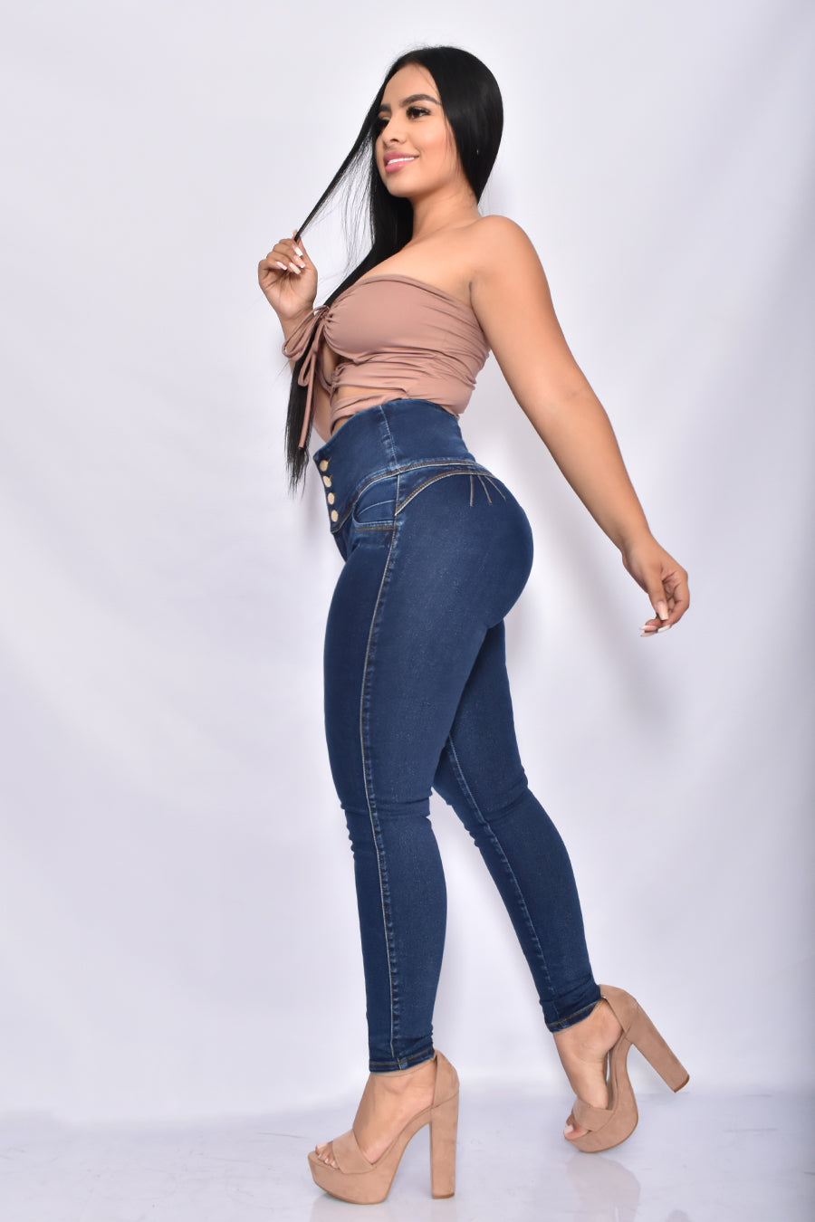 JEANS FAJA INTERNA SKINNY SIN BOLSILLOS