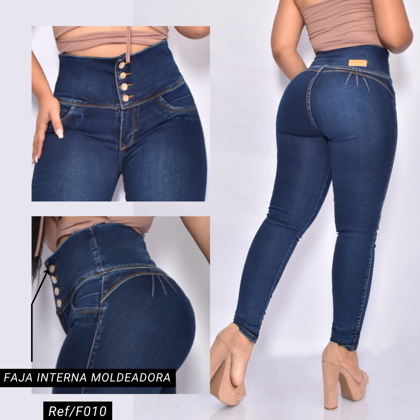JEANS FAJA INTERNA SKINNY SIN BOLSILLOS