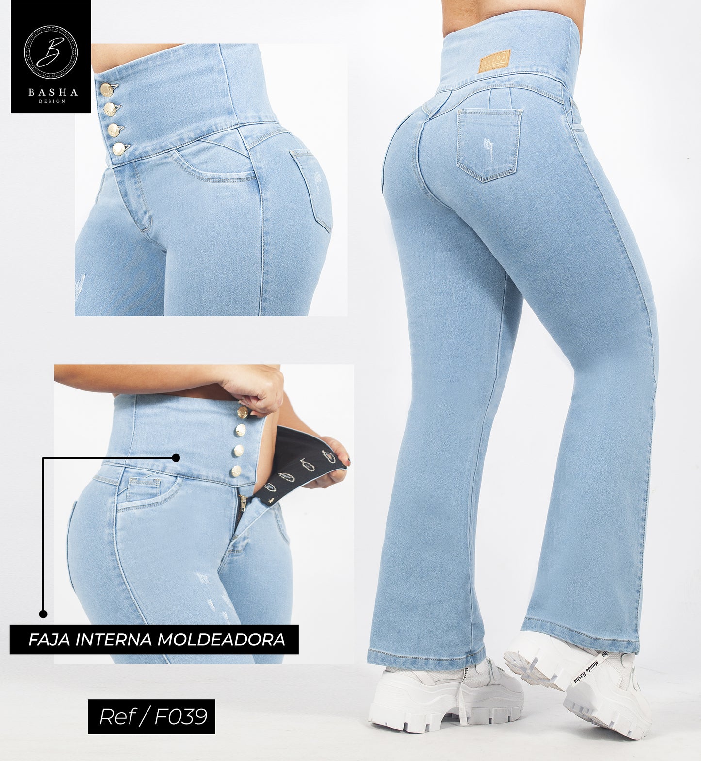 JEANS FAJA INTERNA SKINNY BOLSILLOS TRASEROS