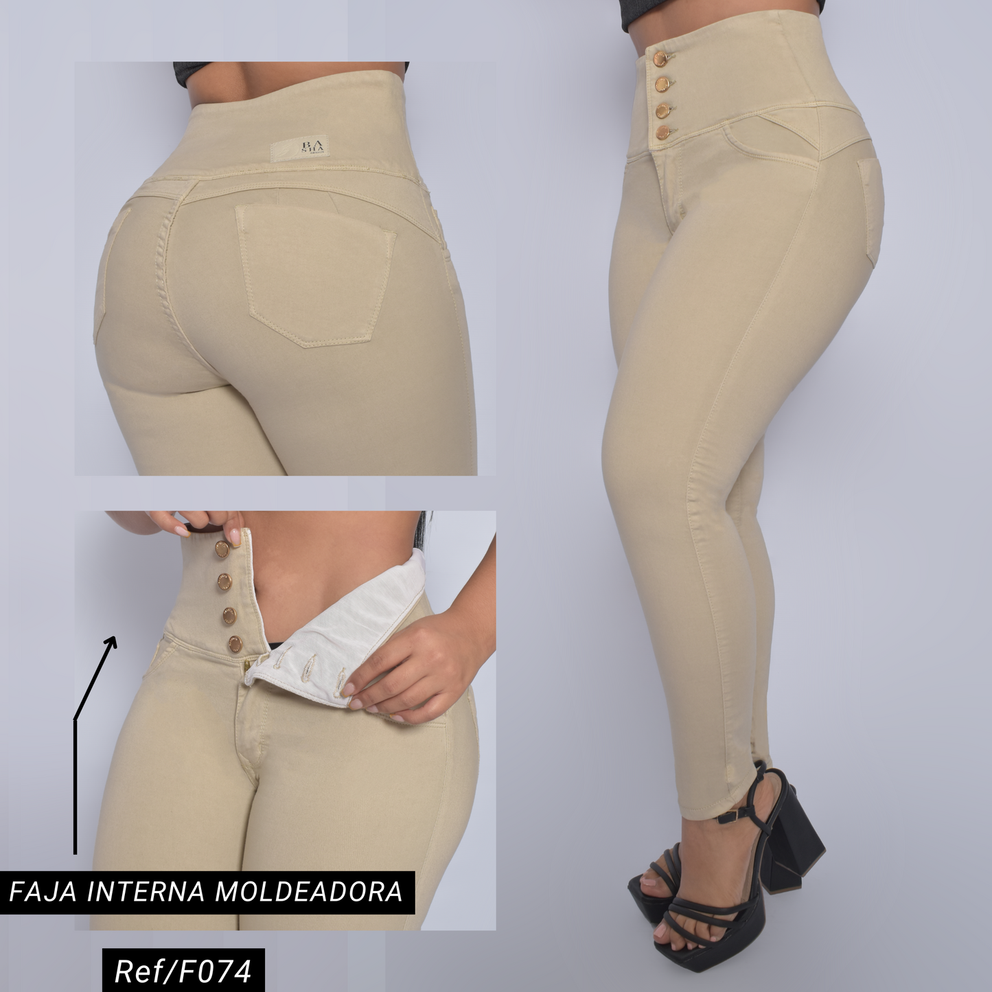 JEANS CAKY FAJA INTERNA SKINNY BOLSILLOS TRASEROS