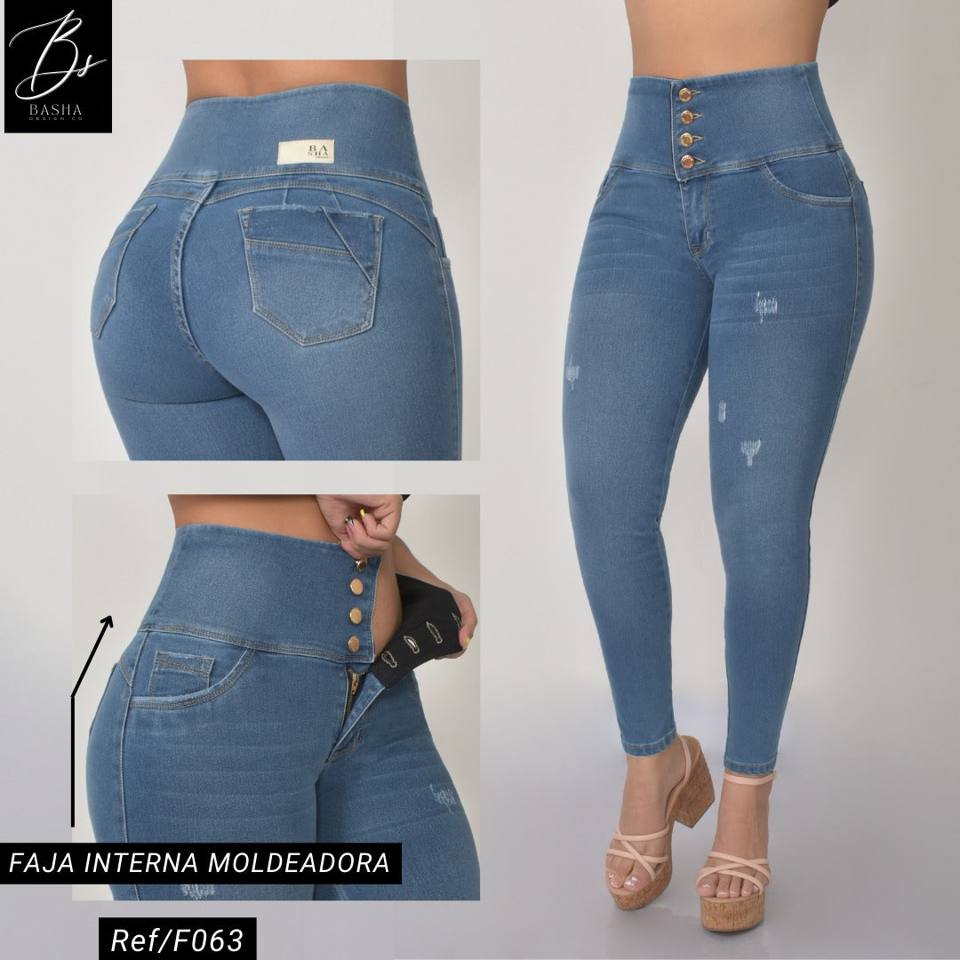 JEANS FAJA INTERNA SKINNY BOLSILLOS DAMA