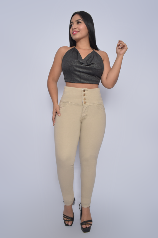 JEANS CAKY FAJA INTERNA SKINNY  BOLSILLOS TRASEROS